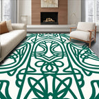 Elegant Intertwined Green Pattern Design Rug