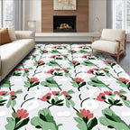 Abstract Floral And Leaf Pattern Rug