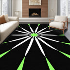 Radiant Starburst Black Lime Rug