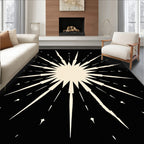 Bold Starburst Patterned Black Rug
