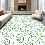 Green Swirling Shell Abstract Rug