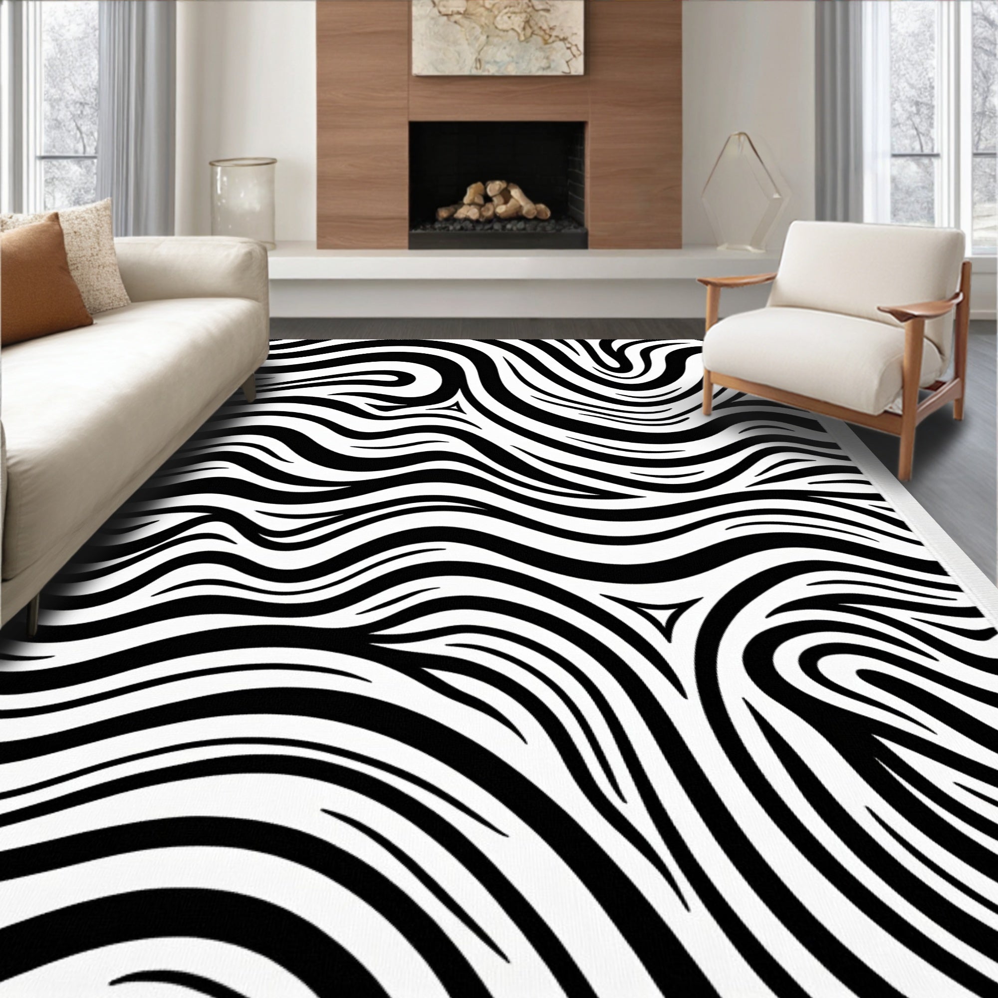 Bold Zebra Stripe Pattern Rug