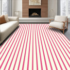 Bold Pink And Cream Stripe Pattern Rug