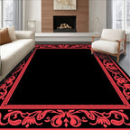 Ornate Floral Border Design Rug