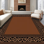 Classic Black Gold Scroll Border Rug