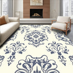 Classic Damask Floral Scroll Pattern Rug