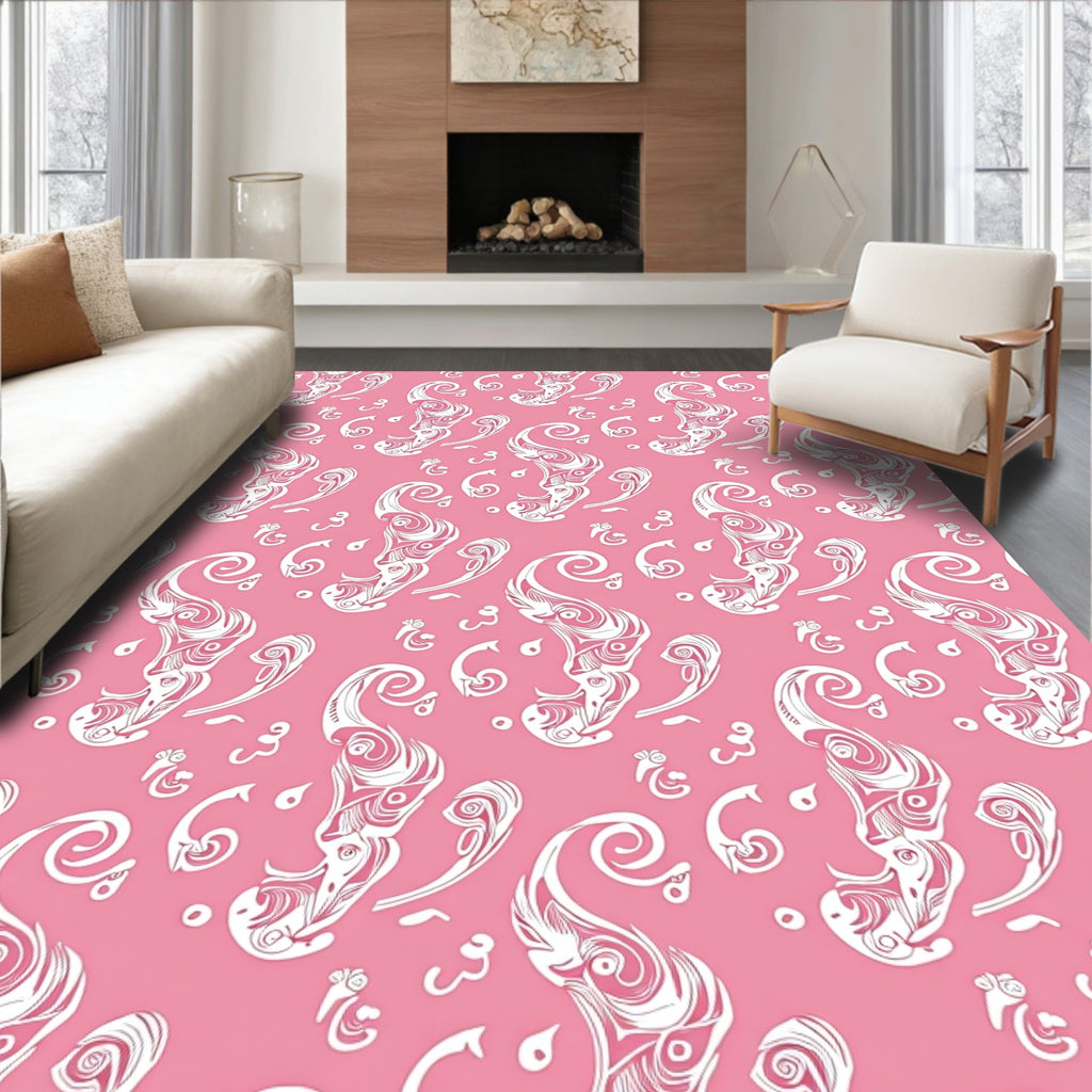 Playful Abstract Swirl Pattern Rug