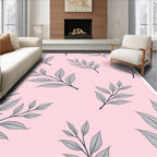 Delicate Leaf Branch Print Rug