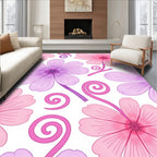 Pastel Floral Swirl Pattern Rug