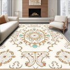 Ornate Geometric Floral Linework Rug