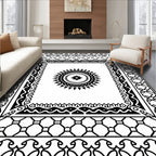 Bold Geometric Sunburst Tribal Pattern Rug