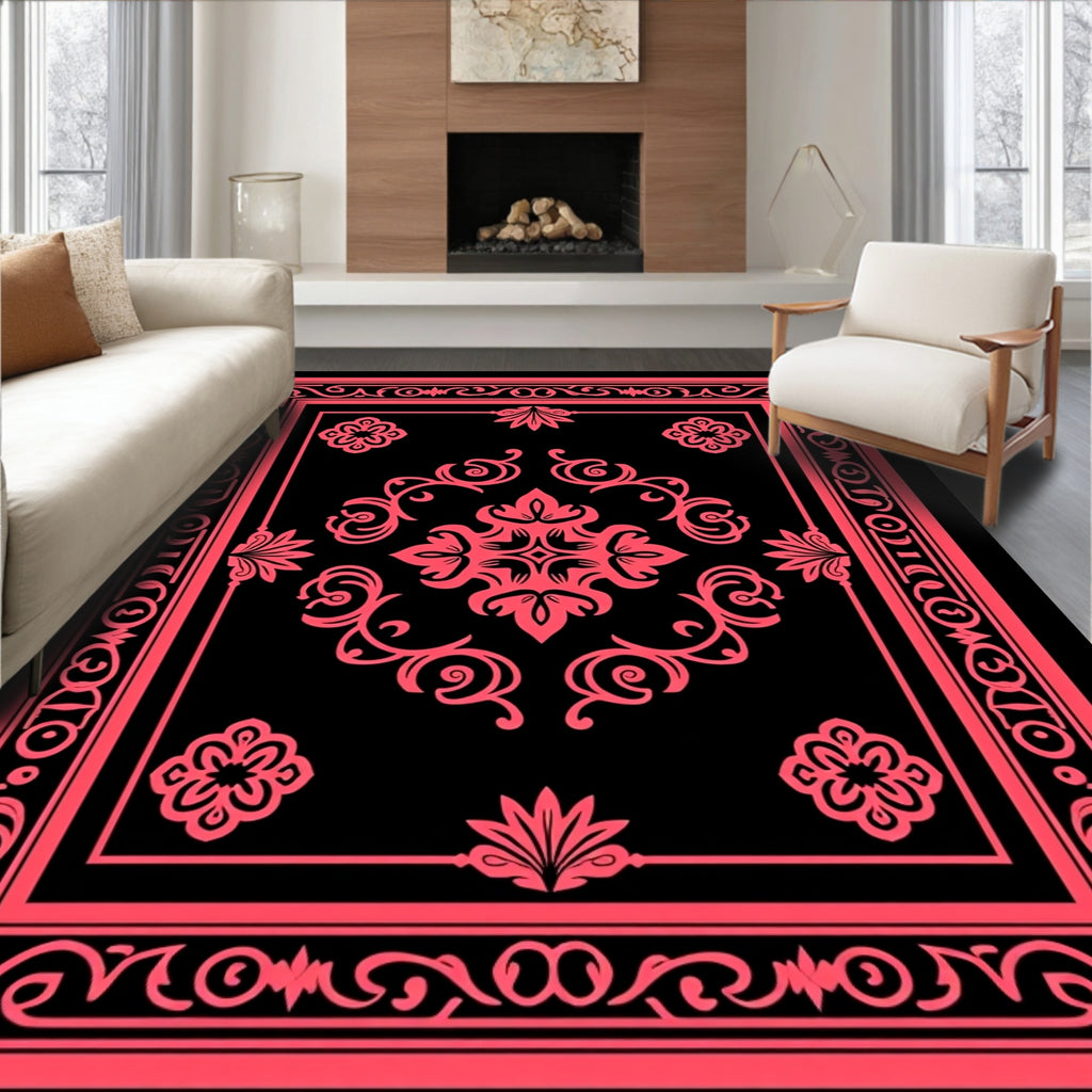 Ornate Filigree Floral Pattern Rug