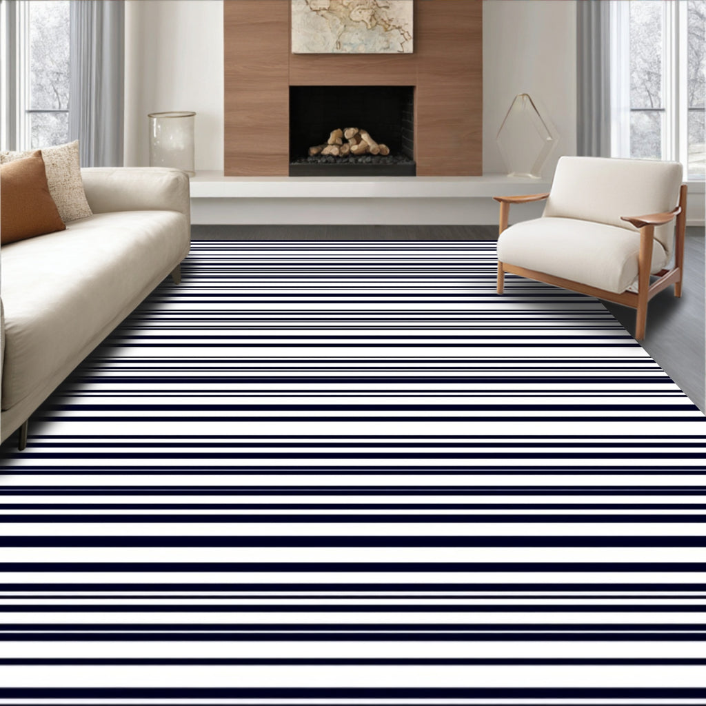 Classic Horizontal Line Pattern Rug