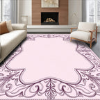 Ornate Floral Scrollwork Border Design Rug