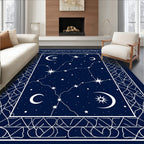 Celestial Constellation Moon Star Pattern Rug