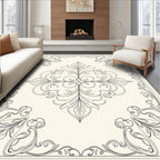 Ornate Floral Scrollwork Pattern Design Rug