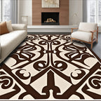 Brown Beige Classic Scroll Pattern Rug