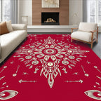 Intricate Floral Starburst Red Rug