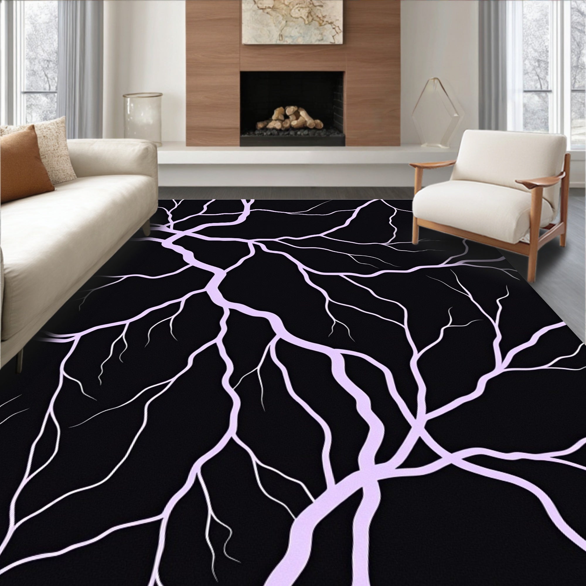 Abstract Branching Pattern Rug