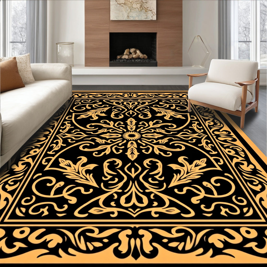 Mandala And Scrollwork Art Design Rug