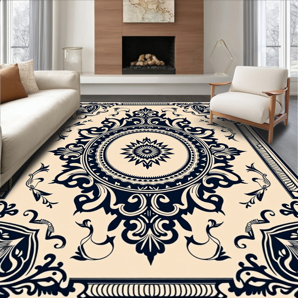 Vintage Floral Mandala Pattern Rug
