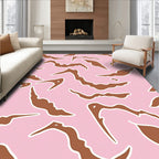 Abstract Brown Shape Pattern Rug