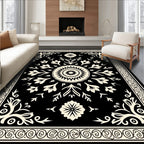 Classic Floral Symmetry Damask Pattern Rug