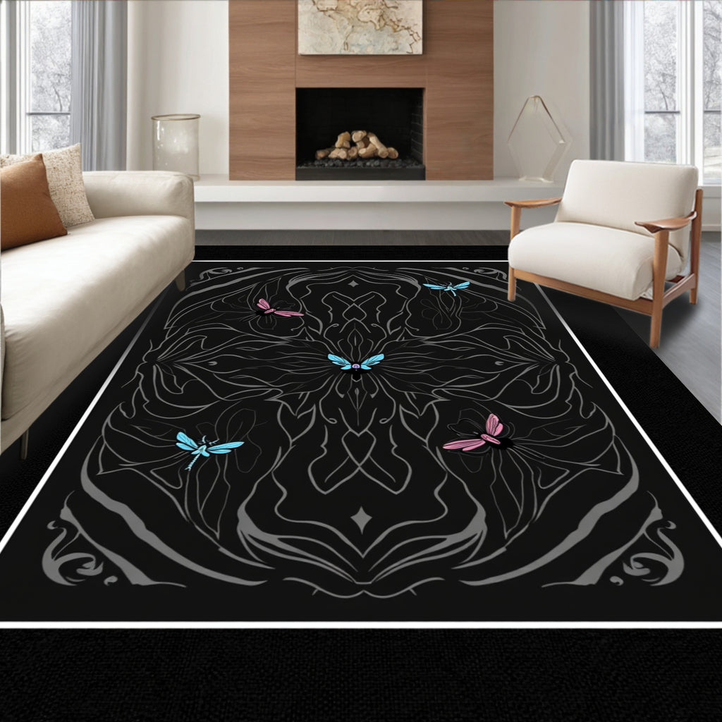 Mystical Dragonfly Mandala Design Rug