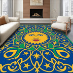 Vibrant Sun And Stars Medallion Design Rug