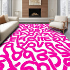 Hot Pink Graffiti Art Pattern Rug