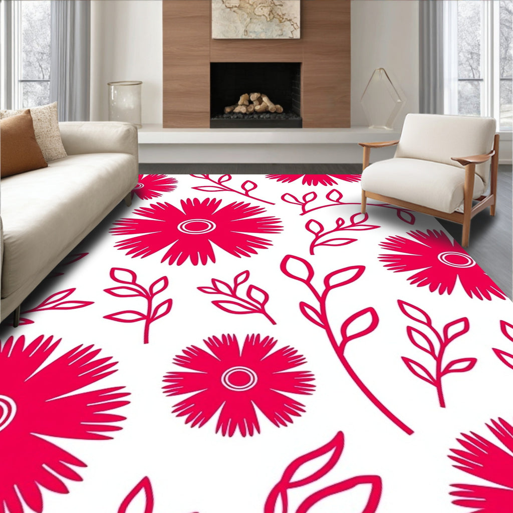 Modern Floral Vine Pattern Rug