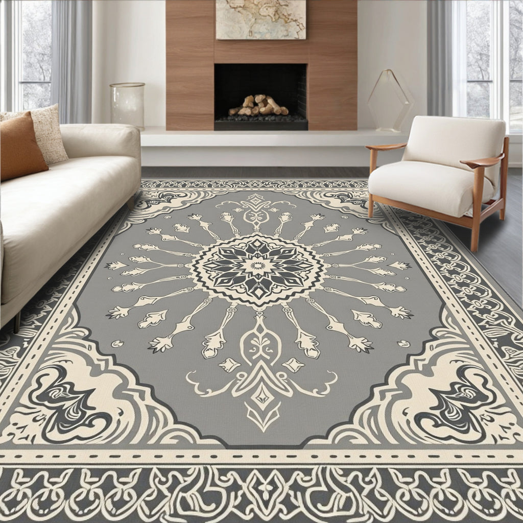 Ornate Floral Mandala Patterned Rug