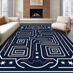 Celestial Geometric Maze Pattern Design Rug