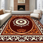 Floral Medallion Symmetrical Border Design Rug
