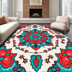 Bold Floral Mandala With Stars Rug