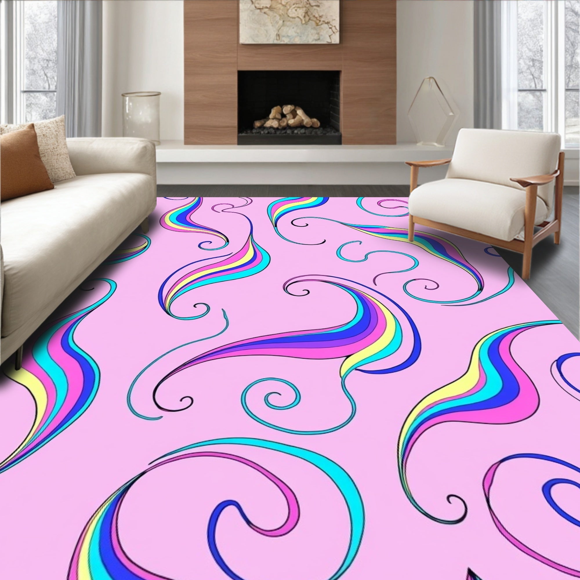 Swirls Of Bright Color And Whimsy Pattern Rug