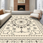 Ornate Floral Scroll Pattern Rug