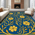 Art Nouveau Floral Scrollwork Design Rug