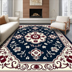 Classic Floral Swirl and Leaf Pattern Rug
