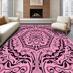 Ornate Swirls Intricate Floral Art Rug