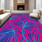 Tropical Leaf Patterned Vivid Rug