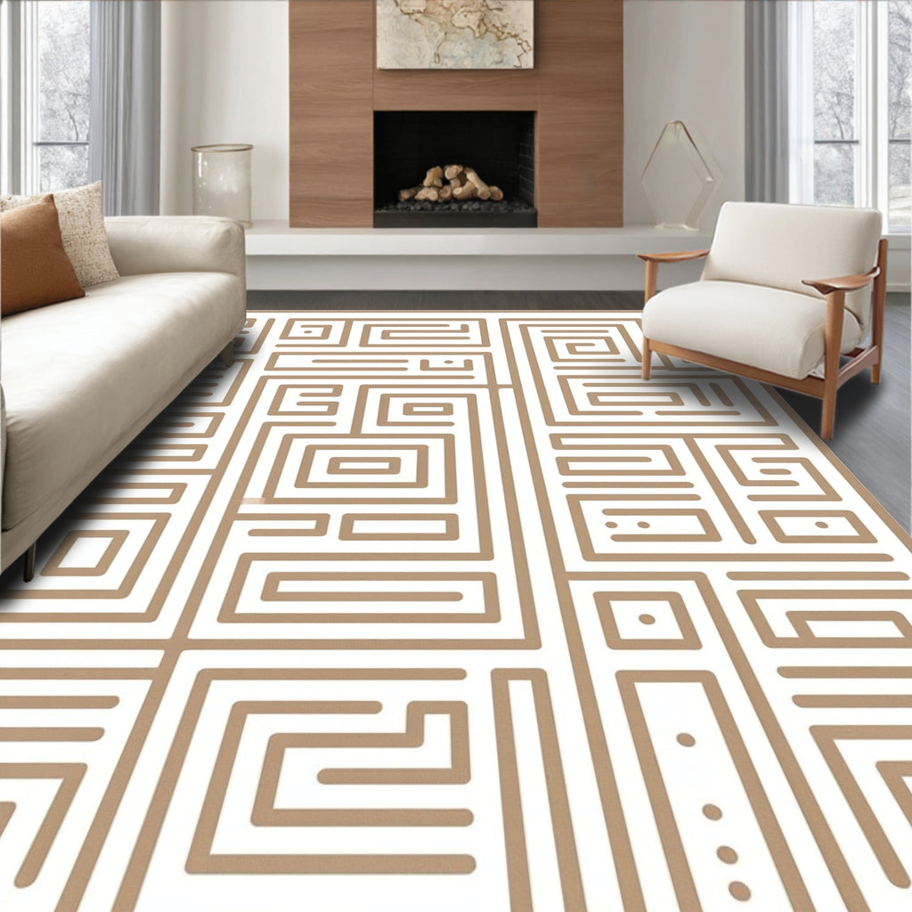 Geometric Maze Pattern Rug