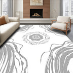 Abstract Swirl Flower Design Rug