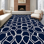 Modern Geometric Honeycomb Pattern Design Rug