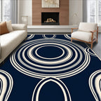 Concentric Circles Geometric Pattern Rug