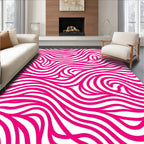 Vibrant Pink Swirl Abstract Pattern Rug