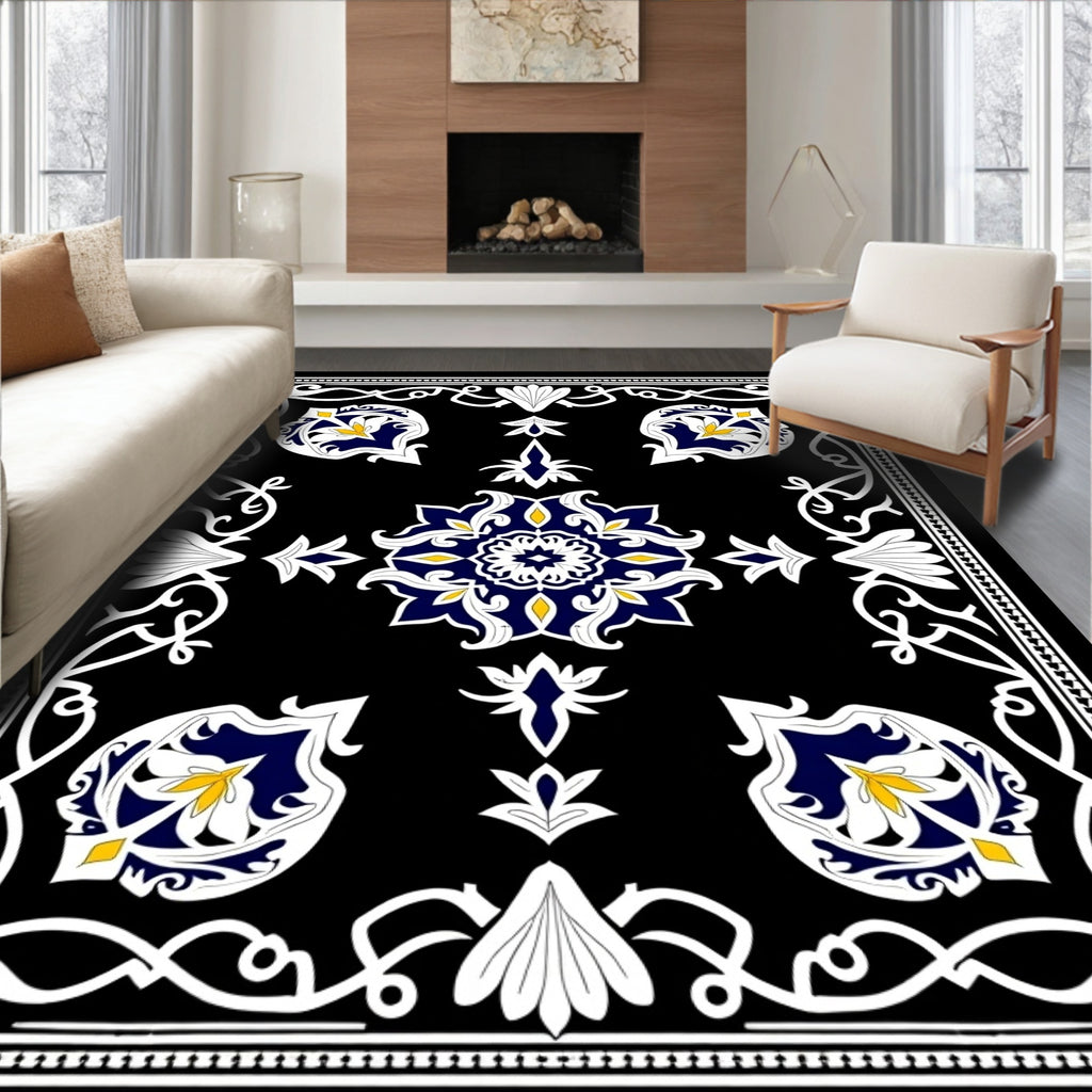 Intricate Floral Medallion Pattern Rug