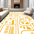 Abstract Orange Geometric Shapes Rug