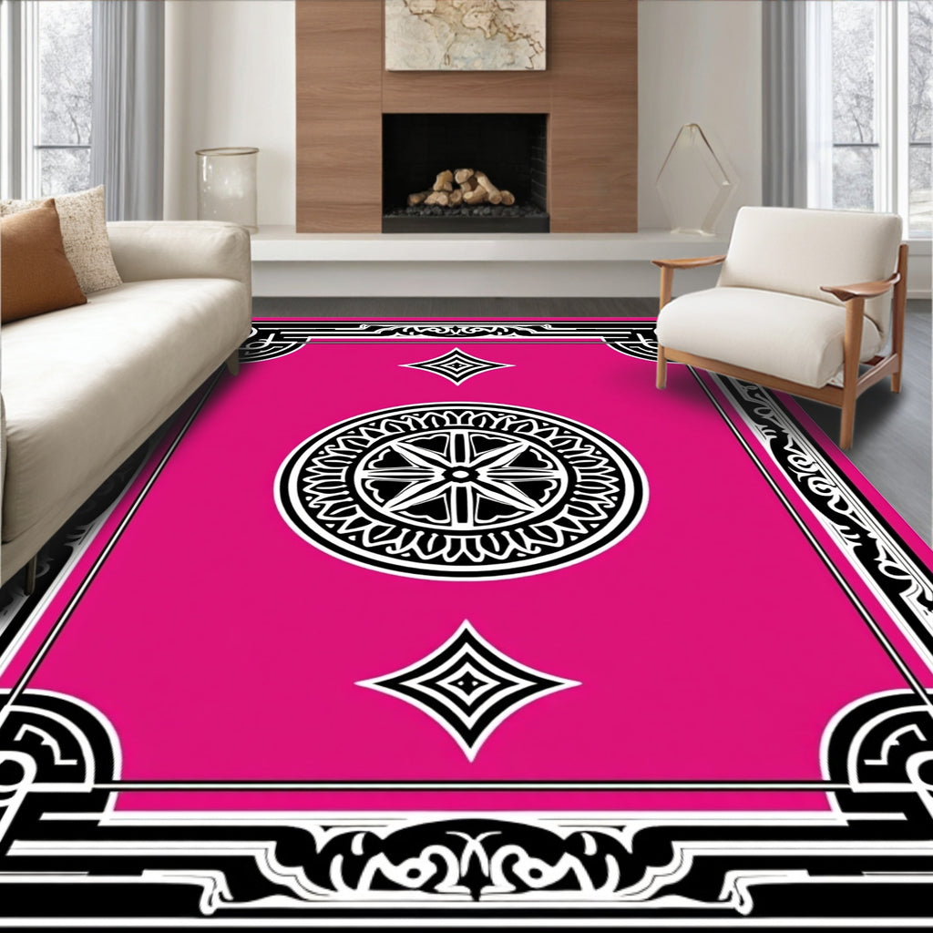 Vibrant Geometric Mandala Ornate Style Rug