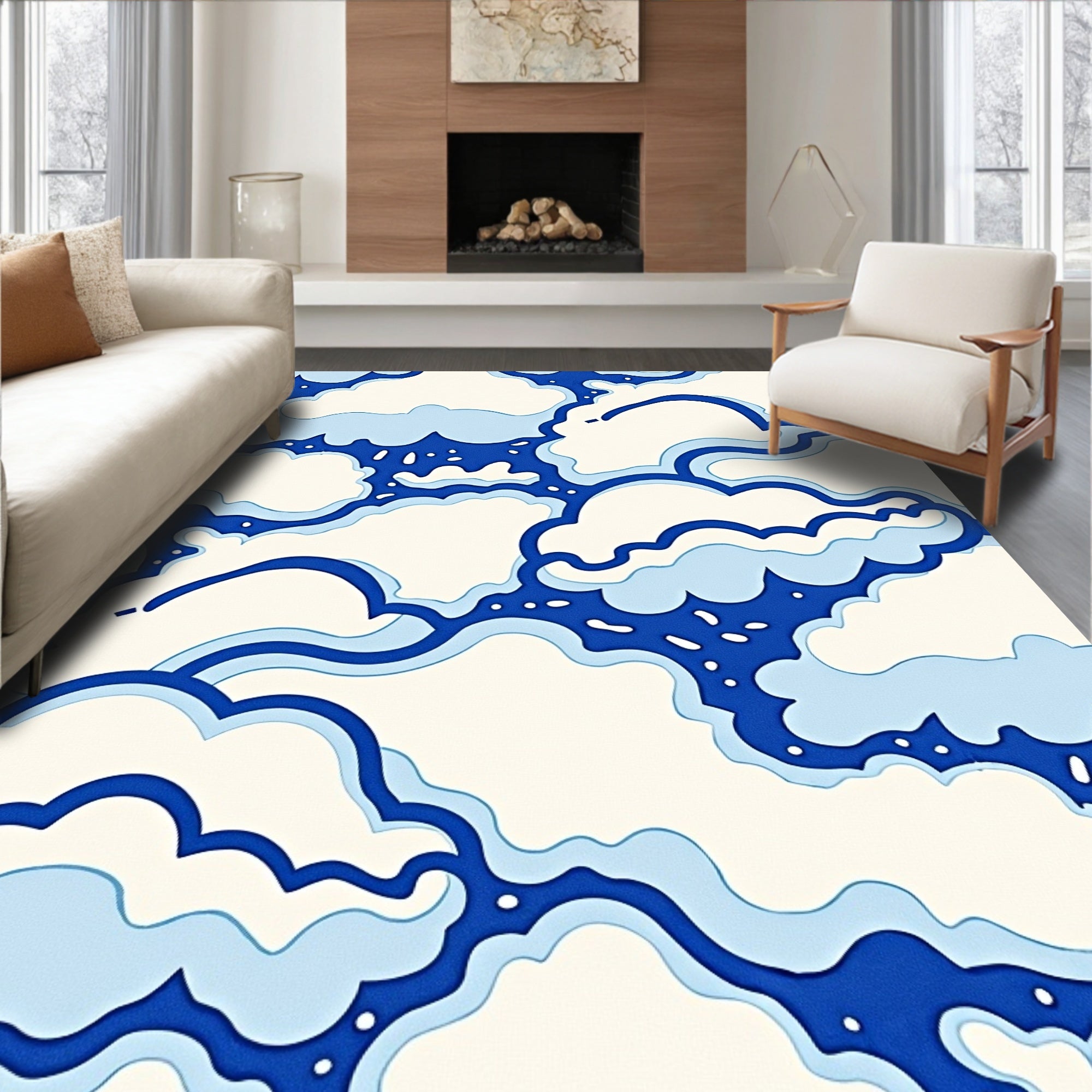 Groovy Cloud Pattern Rug